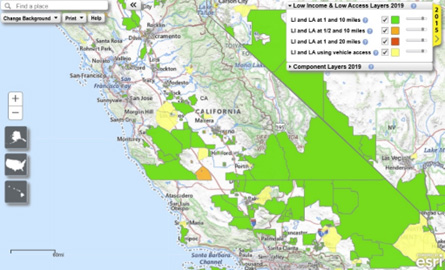 Screenshot of CA Map: Food Deserts