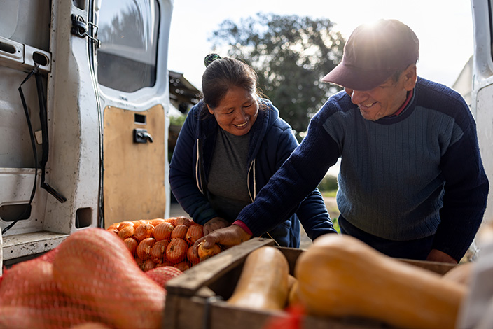 A mobile market in a van