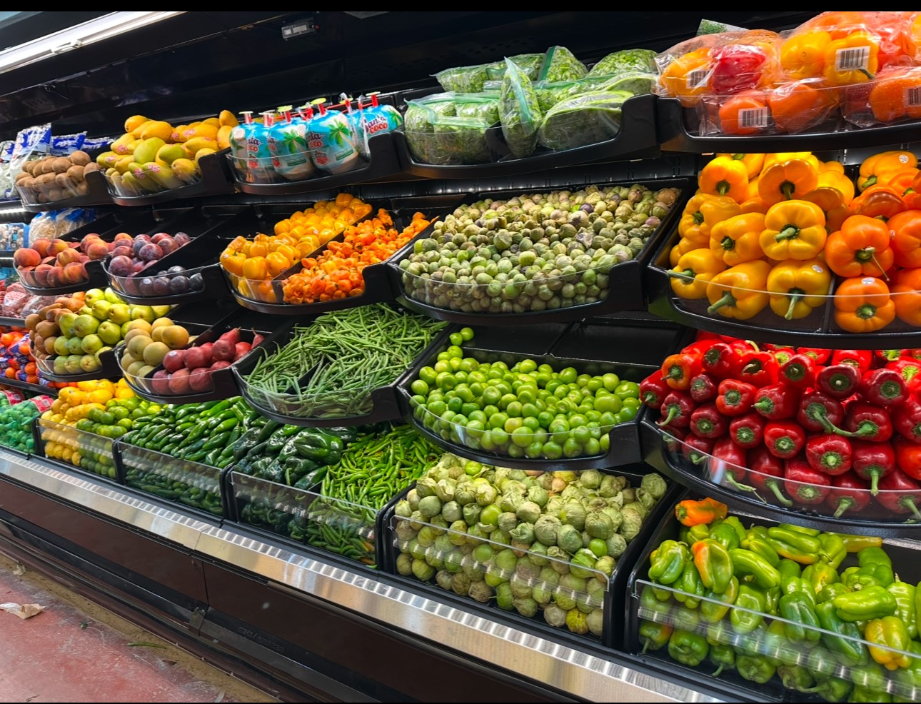 Produce section in market